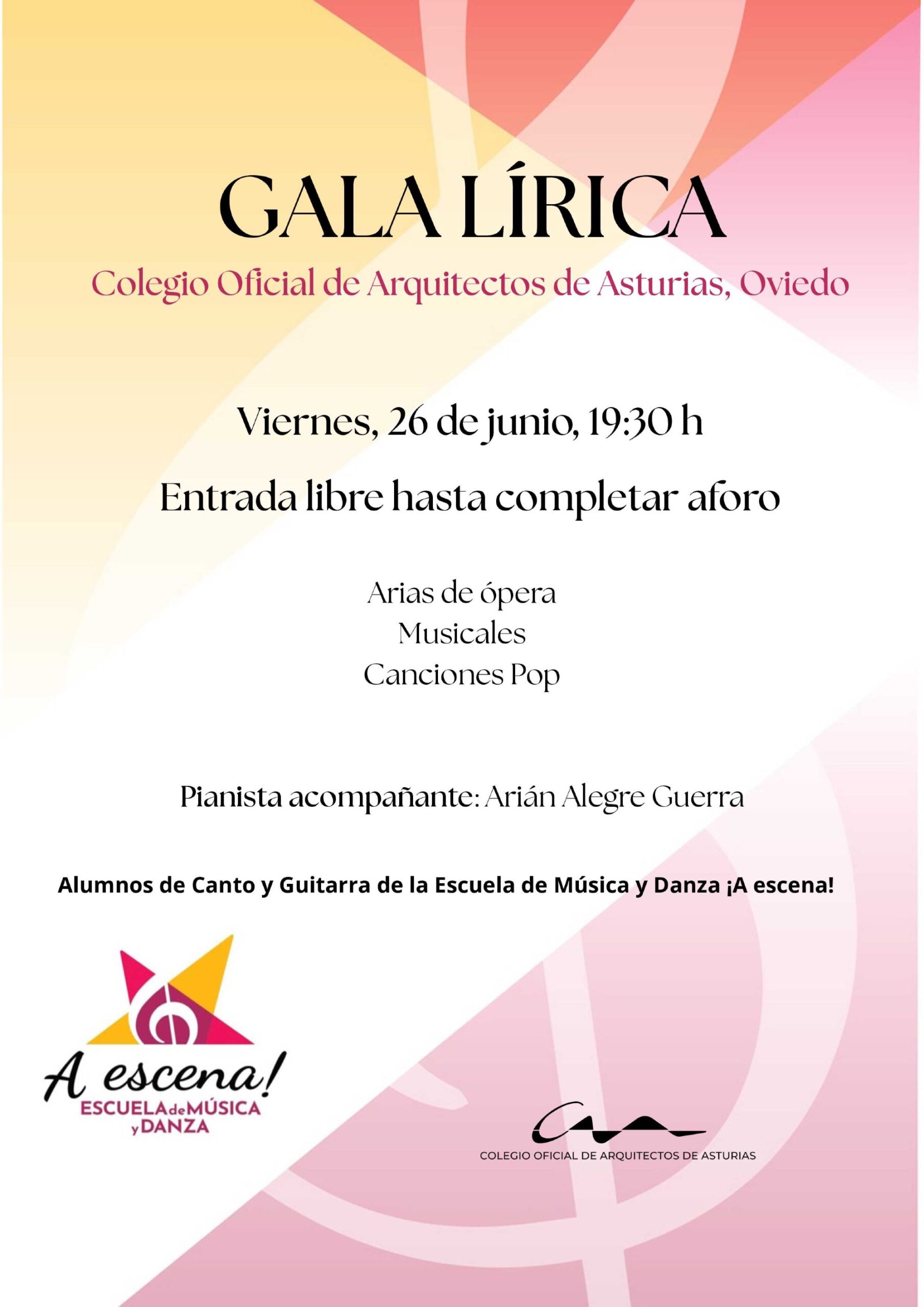 Cartel Gala Lirica A Escena